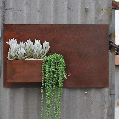 12 do plantador exterior do metal do vertical do ″ do ″ X 20 caixa de aço retangular do plantador