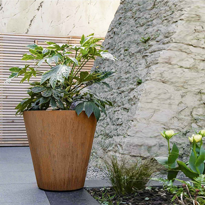 O plantador exterior do metal do ODM do OEM, plantador oxidado do metal encaixota o aço de Corten