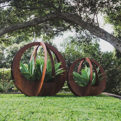 Plantadores de aço de Corten do jardim de Gnee exterior decorativo dos grandes