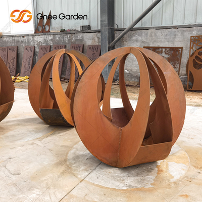 O laser feito sob encomenda da forma cortou geométrico corten os potenciômetros de flor de aço 90*25*25cm