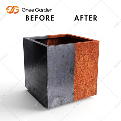 aço retangular geométrico de Corten da caixa do plantador do metal de 90*25*25cm