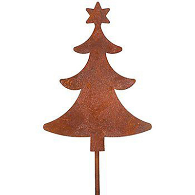 Decoração dada forma oxidada de aço da árvore de Natal dos ornamento do jardim do metal de Corten