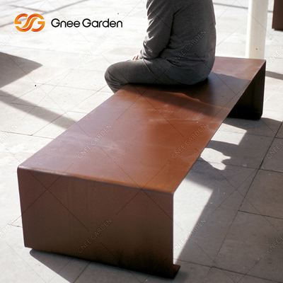 da mobília exterior do metal de 1800mmx510mm banco de aço de Corten para espaços públicos