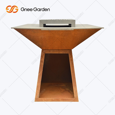 Churrasqueira teppanyaki jardim ao ar livre tamanho grande multifuncional com borda de cozinha