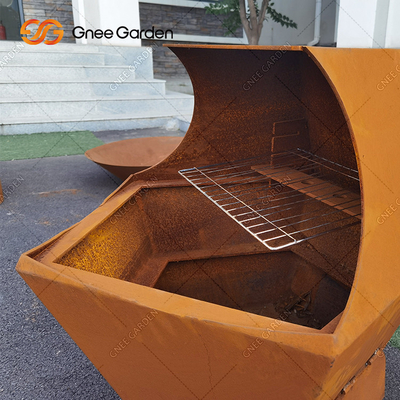 Grade de aço exterior de Pit Barbecue Grill Bbq Brazier do fogo do metal de Corten