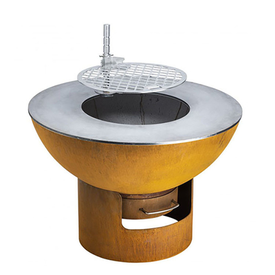 Fogo resistente de aço Pit Grill 70*70*35 Cm de Corten da oxidação redonda