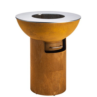 Churrasqueira de aço corten assada para cozinha ao ar livre no pátio