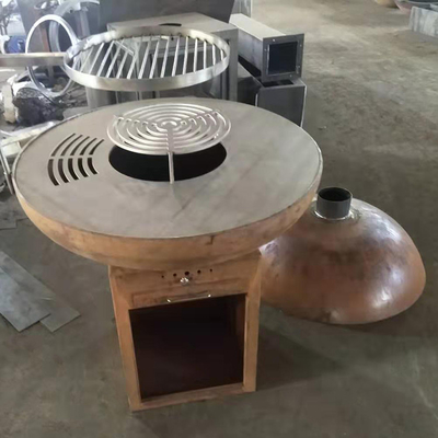 Cozimento moderno do ASSADO de Rusty Finish Corten Steel Fire Pit For Outdoor Kitchen do carvão vegetal