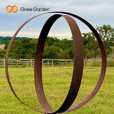 O GV certificou paisagens de Rusty Metal Ring Sculpture Outdoor do aço de Corten da oxidação