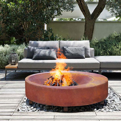 Madeira que queima o grande fogo de aço de resistência Pit Outdoor Fire Bowl 600mm-1500mm