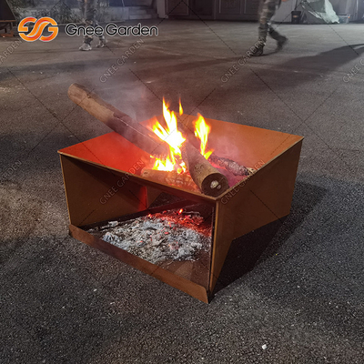 Madeira do jardim que queima o aço Firepit de Corten para o acampamento do quintal