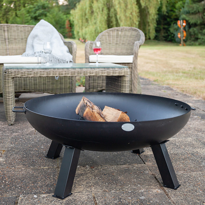 Fogo de aço Pit Round Outdoor Fire Bowl de Corten do jardim preto moderno