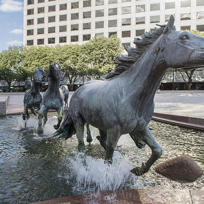 Escultura de bronze exterior padrão do GV H140cm, estátua de bronze do jardim do cavalo