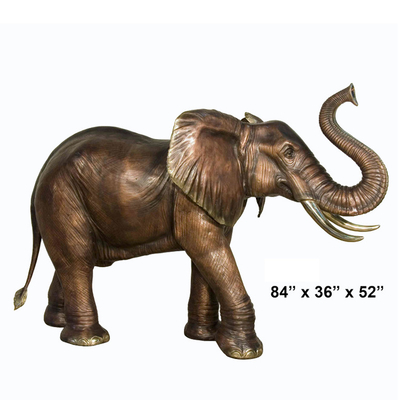 Escultura do jardim do elefante do metal da resistência de corrosão na altura de 200cm