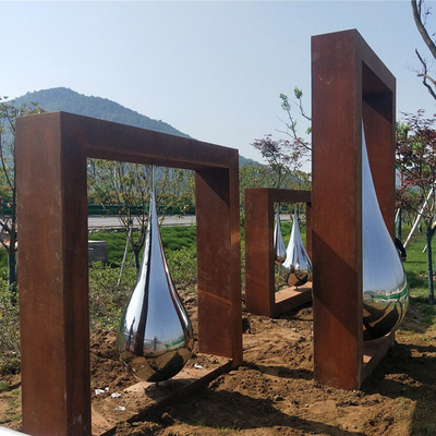 Escultura de aço resistente à corrosão da decoração da casa da escultura de Corten com de aço inoxidável