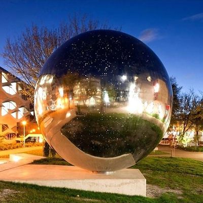 Escultura de aço inoxidável da esfera oca de H245cm para a decoração exterior
