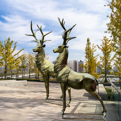 O CE certificou a vida de bronze exterior da estátua dos alces da escultura de bronze - tamanho decorativo