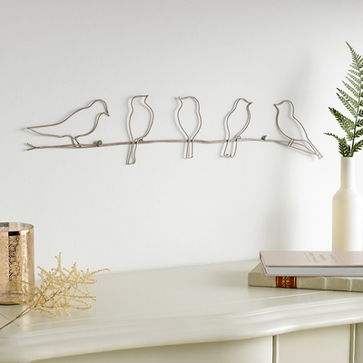 Arte da parede do metal do fio de Art Decor Birds On A da parede do metal ISO14001 5 polegadas