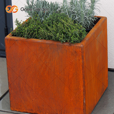 Caixa de aço da flor de Corten do plantador da parede de suspensão do metal da oxidação