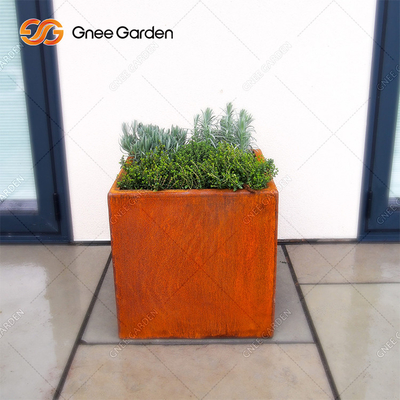 Caixa de aço da flor de Corten do plantador da parede de suspensão do metal da oxidação
