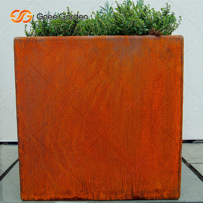Caixa de aço da flor de Corten do plantador da parede de suspensão do metal da oxidação