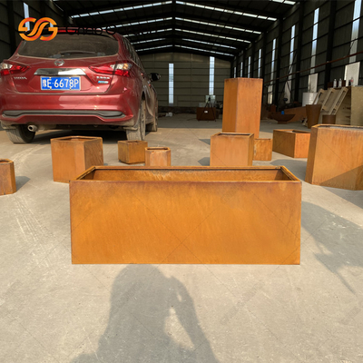 Potenciômetros de flor de aço decorativos exteriores de Corten grandes