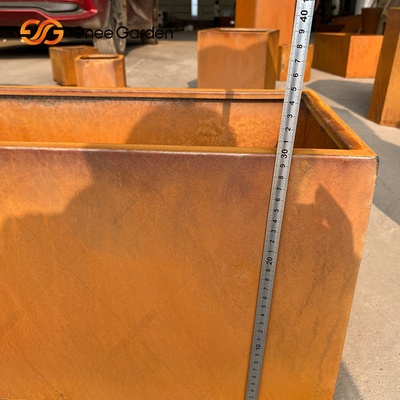 Potenciômetros de flor de aço decorativos exteriores de Corten grandes