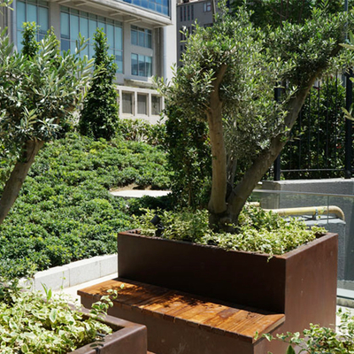 Plantadores de aço dos potenciômetros de flor de Corten do jardim exterior grandes
