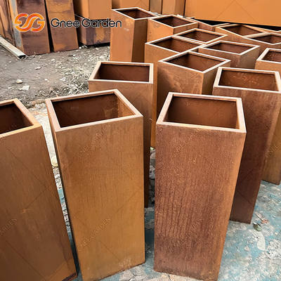 Plantador de aço do metal de soldadura do potenciômetro de flor de Corten da caixa do plantador de Corten
