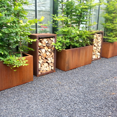 O metal que planta do jardim interno exterior retangular do plantador da caixa potenciômetros grandes floresce