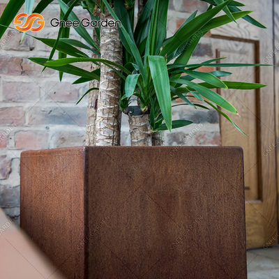 Personalize grandes vasos de flores de aço exteriores de aço de Corten dos potenciômetros de flor de Corten