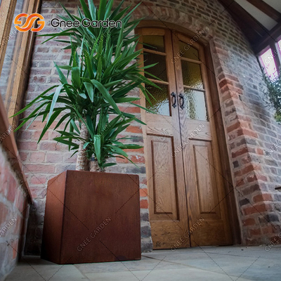 Personalize grandes vasos de flores de aço exteriores de aço de Corten dos potenciômetros de flor de Corten