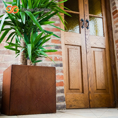 Personalize grandes vasos de flores de aço exteriores de aço de Corten dos potenciômetros de flor de Corten