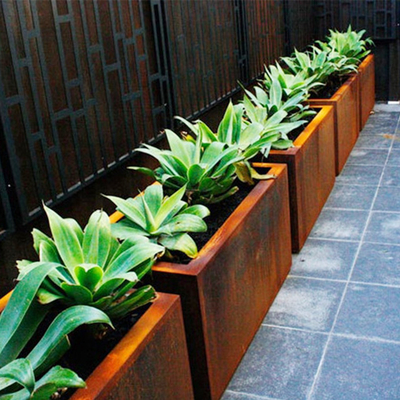 Plantador da série do metal que resiste ao potenciômetro de aço do plantador de Corten da caixa de aço do plantador