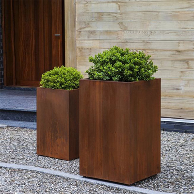 Caixa do plantador do período de aço de Corten do jardim a grande oxidou resistindo ao aço para a casa da quinta
