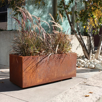 Caixa do plantador do período de aço de Corten do jardim a grande oxidou resistindo ao aço para a casa da quinta