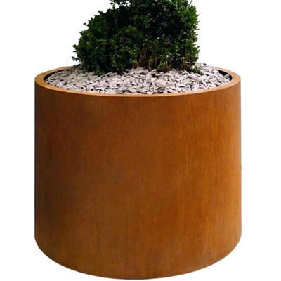 Caixa circular dos plantadores do grande Corten do OEM aço do ODM com proteção da privacidade