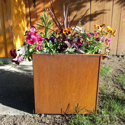 resistência exterior grande do tempo do potenciômetro de flor de Corten do plantador do metal de 890*720*440mm