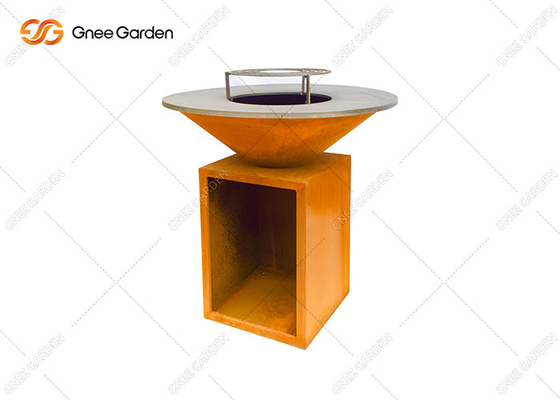 Grade exterior de Pit Table Corten Steel Bbq do fogo da família de aço de Corten do carvão vegetal