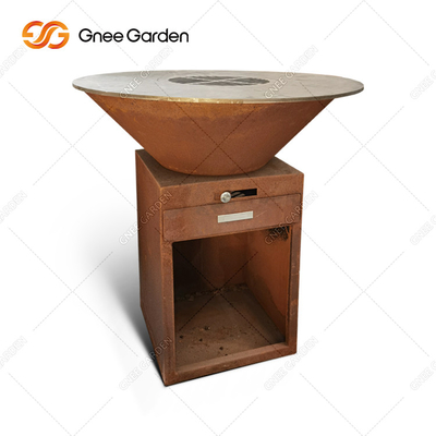 O assado de aço ardente de madeira de Corten grelha para o partido exterior do assado de Brasero da oxidação