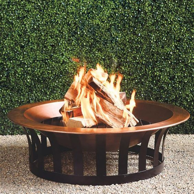 Círculo do OEM que resiste ao fogo de aço Pit Wooden Firepits do pátio 62*62*64cm