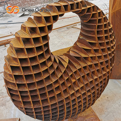Grande escultura moderna 5.0-8.0mm exterior do aço de Corten do sumário da escultura de bronze