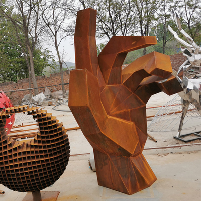 escultura de aço de 175cm Rusty Metal Garden Ornaments Corten para a decoração do parque