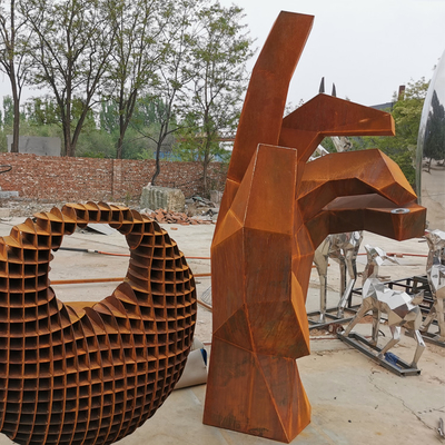 escultura de aço de 175cm Rusty Metal Garden Ornaments Corten para a decoração do parque