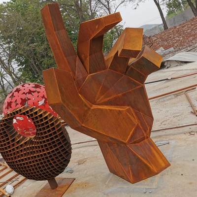 escultura de aço de 175cm Rusty Metal Garden Ornaments Corten para a decoração do parque