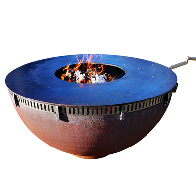 Loja de aço de cozimento exterior do log de Corten Ring Bbq Fire Pit With das grades do ODM do OEM