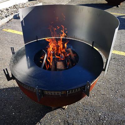 Loja de aço de cozimento exterior do log de Corten Ring Bbq Fire Pit With das grades do ODM do OEM