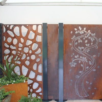 Painéis de privacidade decorativos de jardim em aço corten ecológicos