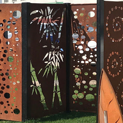 Painéis de privacidade decorativos de jardim em aço corten ecológicos