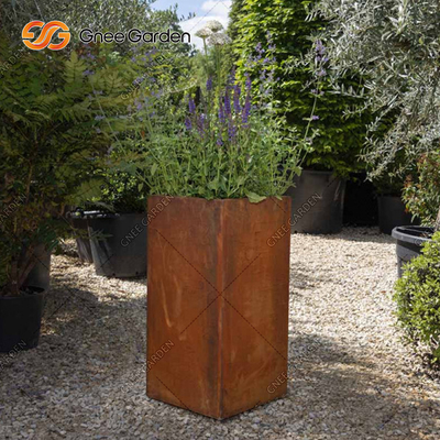 Resistência elegante de aço do tempo dos potenciômetros de flor de Corten do quadrado longo feito sob encomenda do GV